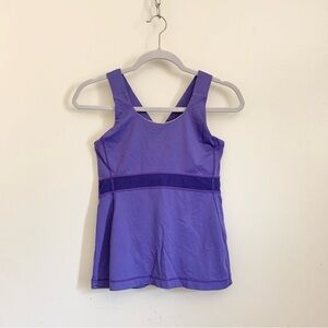 Lululemon Purple Criss Cross Back Tank Top with Built in Bra US 8
